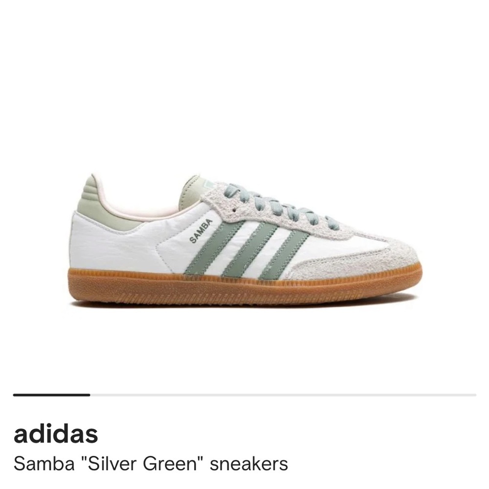 Adidas samba silver green sneakers